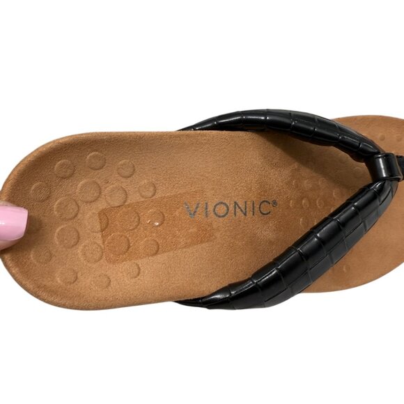 Vionic Layne Leather Toe-Post Orthotic Thong Sandals Women's size 7 - Picture 5 of 7